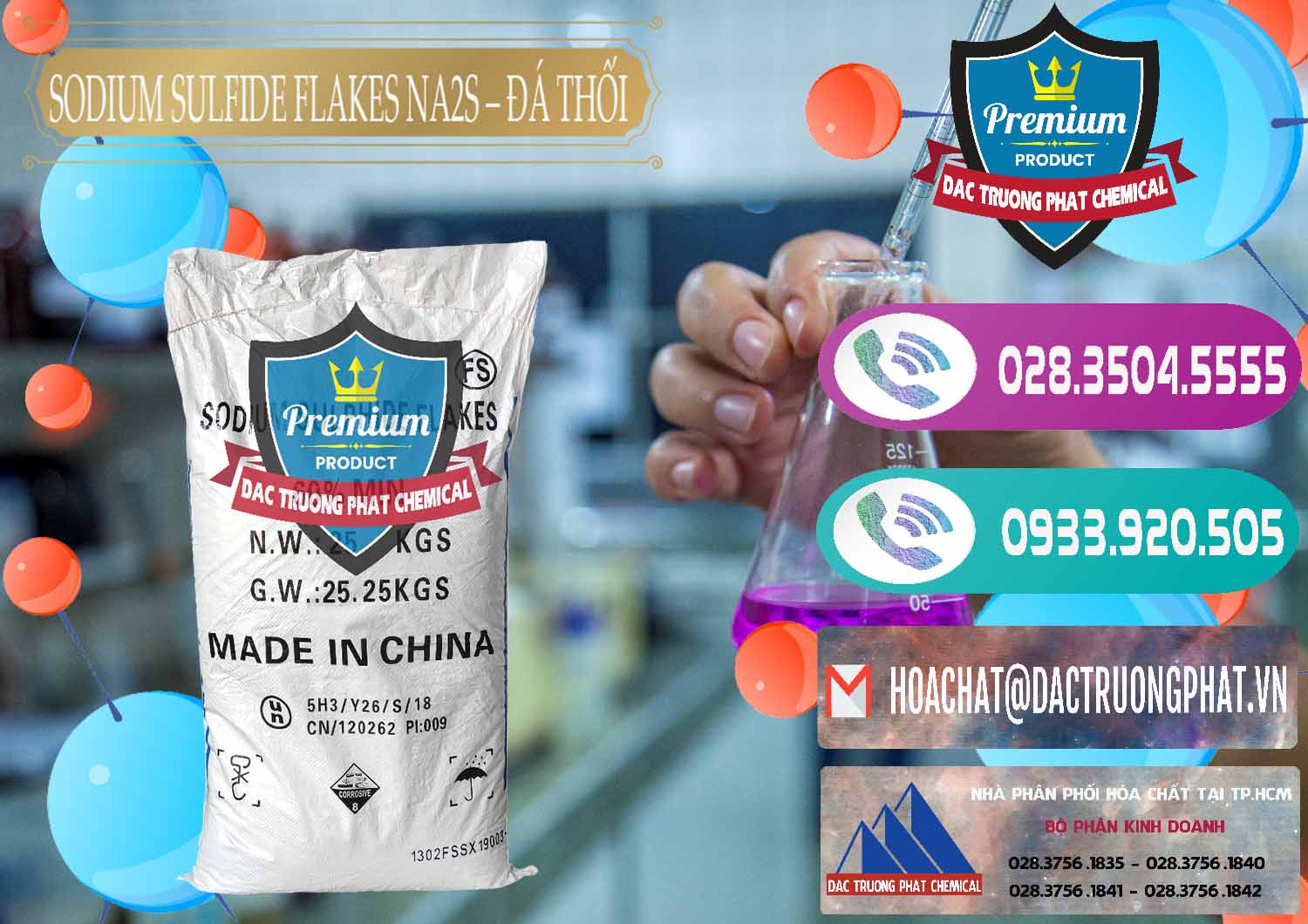 Đơn vị chuyên bán ( cung ứng ) Sodium Sulfide Flakes NA2S – Đá Thối Đỏ Trung Quốc China - 0150 - Chuyên bán & cung cấp hóa chất tại TP.HCM - hoachatxulynuoc.com