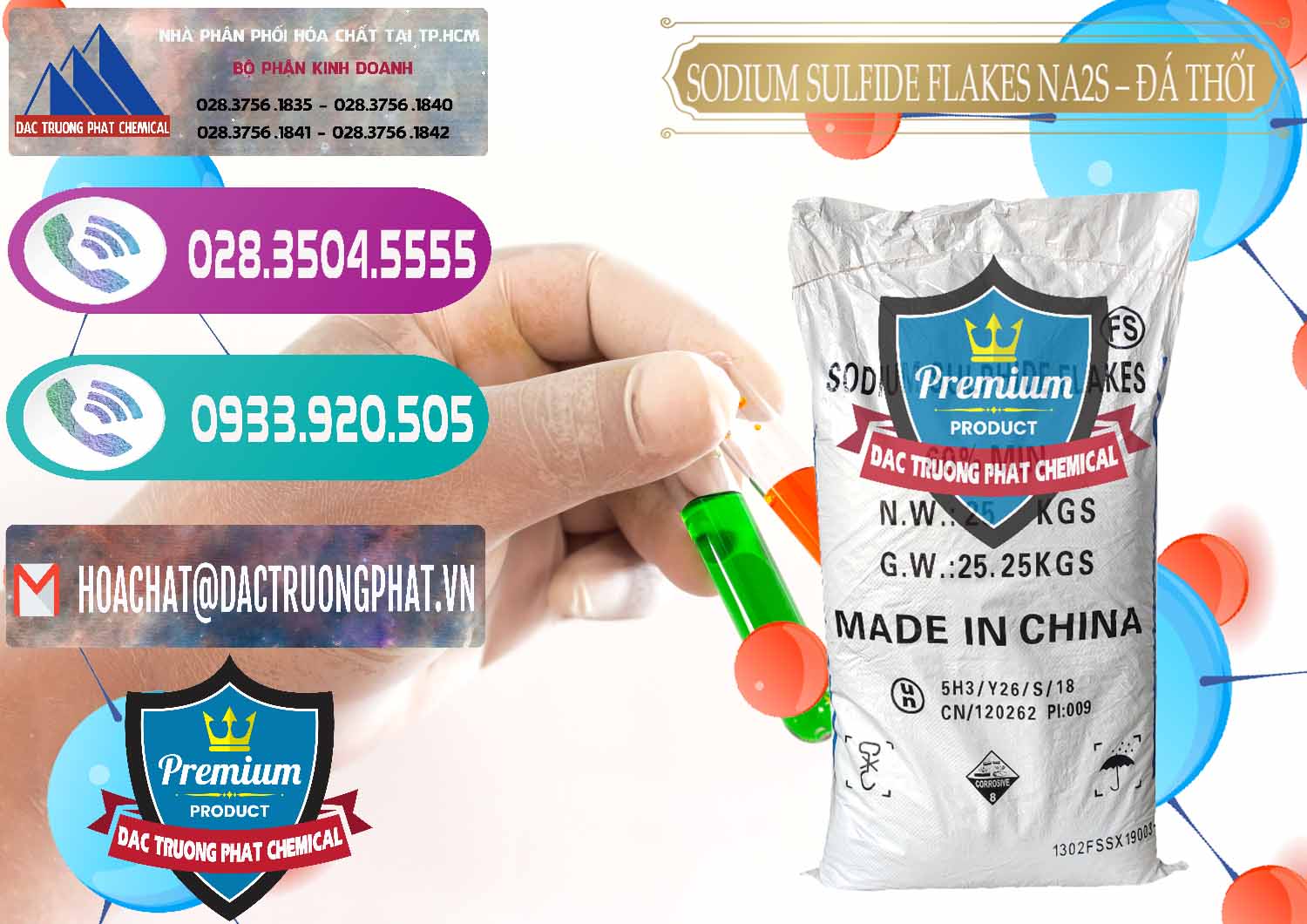 Cty chuyên cung cấp và bán Sodium Sulfide Flakes NA2S – Đá Thối Đỏ Trung Quốc China - 0150 - Nơi chuyên cung ứng ( phân phối ) hóa chất tại TP.HCM - hoachatxulynuoc.com