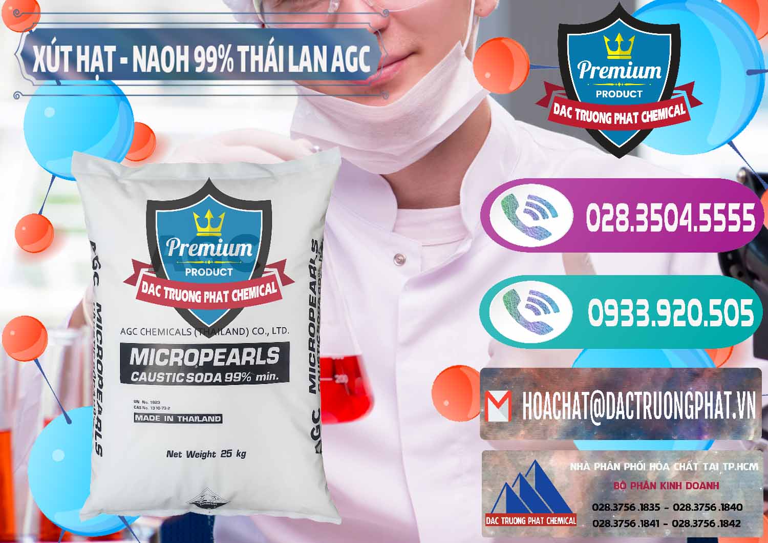 Nơi chuyên phân phối - bán Xút Hạt - NaOH Bột 99% AGC Thái Lan - 0168 - Công ty cung cấp và bán hóa chất tại TP.HCM - hoachatxulynuoc.com