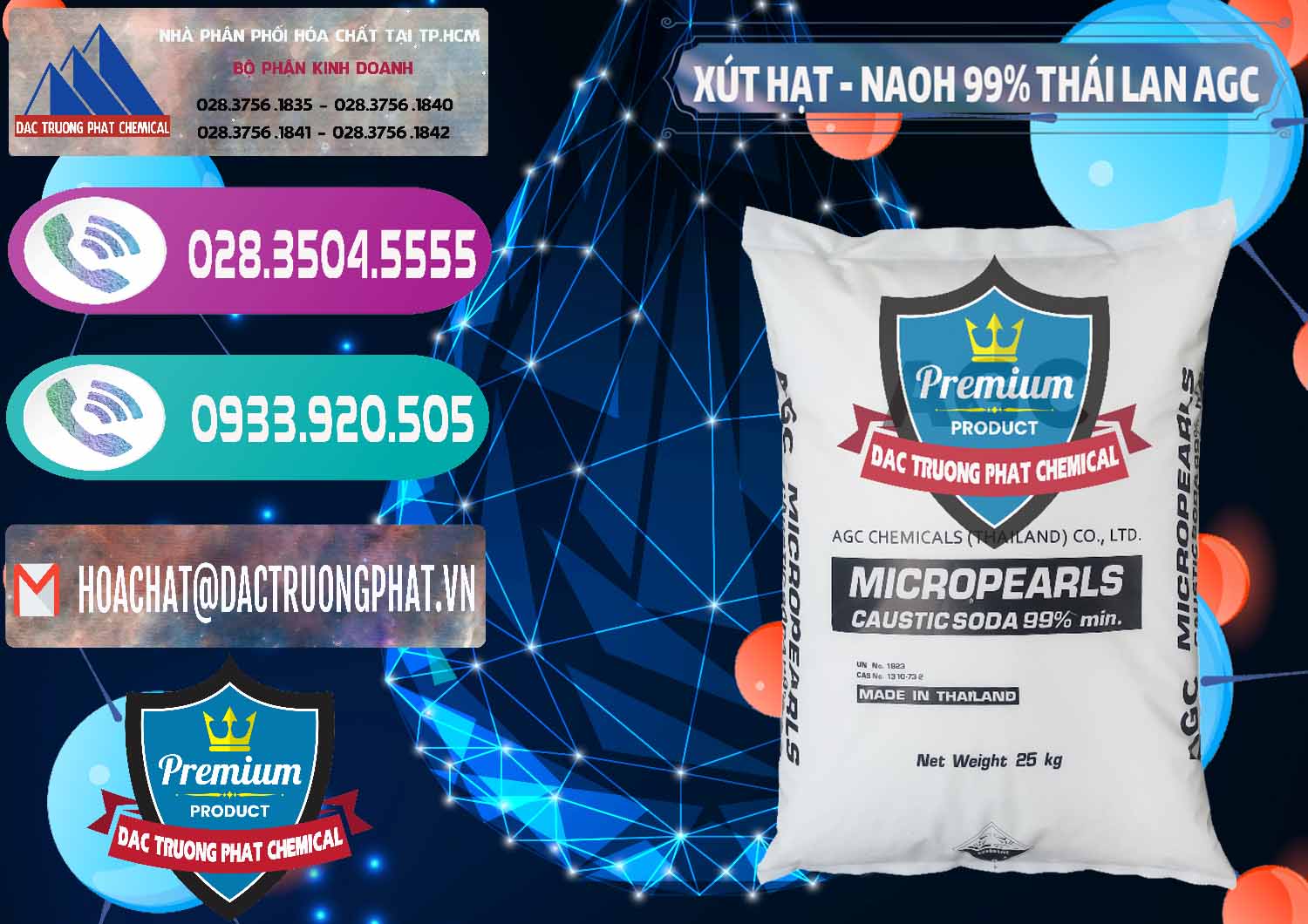 Bán & phân phối Xút Hạt - NaOH Bột 99% AGC Thái Lan - 0168 - Nơi chuyên phân phối - nhập khẩu hóa chất tại TP.HCM - hoachatxulynuoc.com