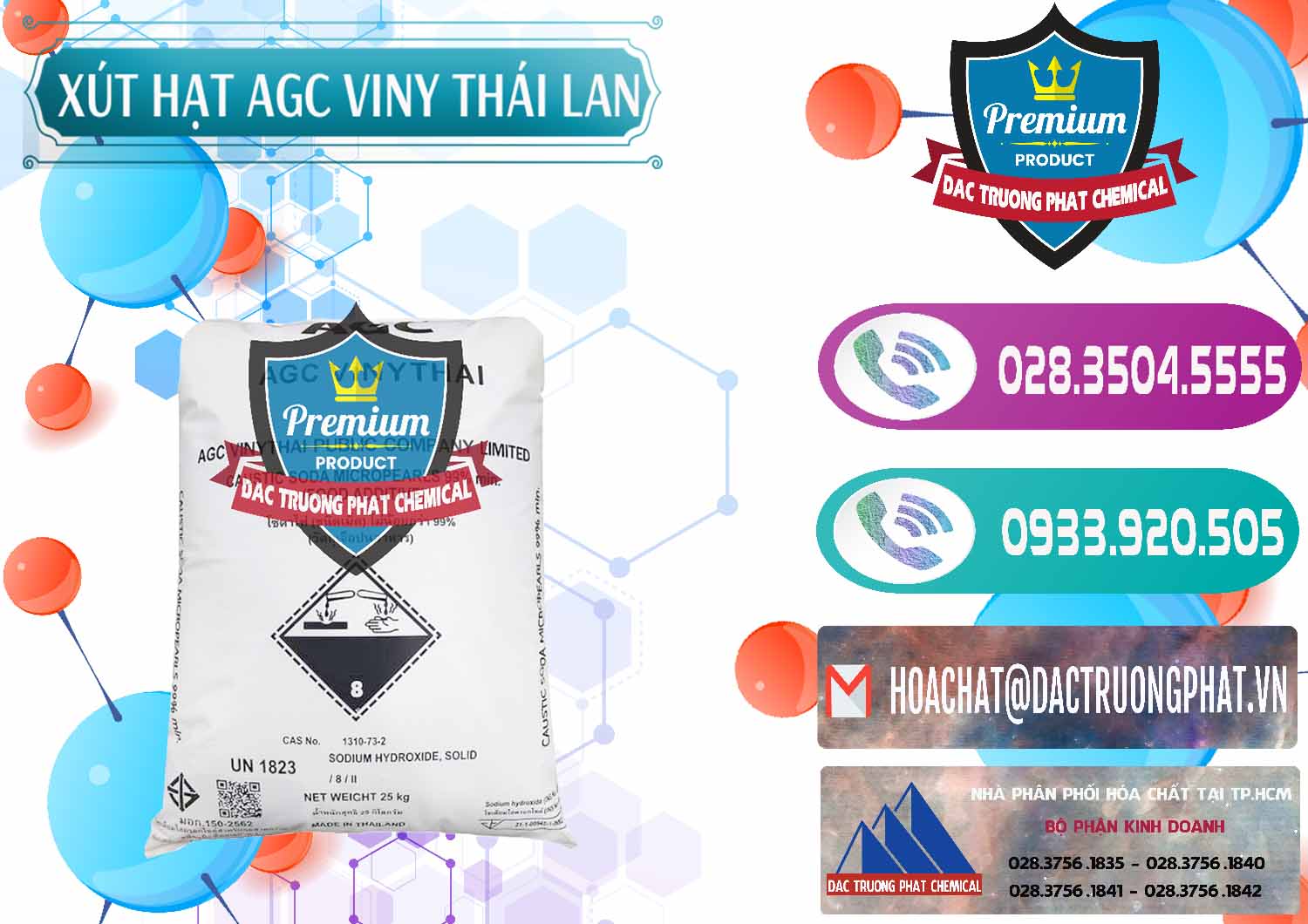 Cty chuyên phân phối & bán Xút Hạt - NaOH Bột 99% AGC Viny Thái Lan - 0399 - Đơn vị kinh doanh và cung cấp hóa chất tại TP.HCM - hoachatxulynuoc.com