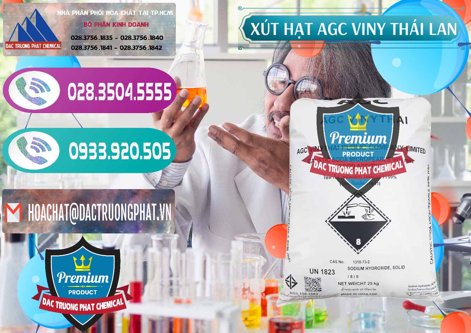 Cty chuyên bán - phân phối Xút Hạt - NaOH Bột 99% AGC Viny Thái Lan - 0399 - Nơi chuyên cung cấp - bán hóa chất tại TP.HCM - hoachatxulynuoc.com