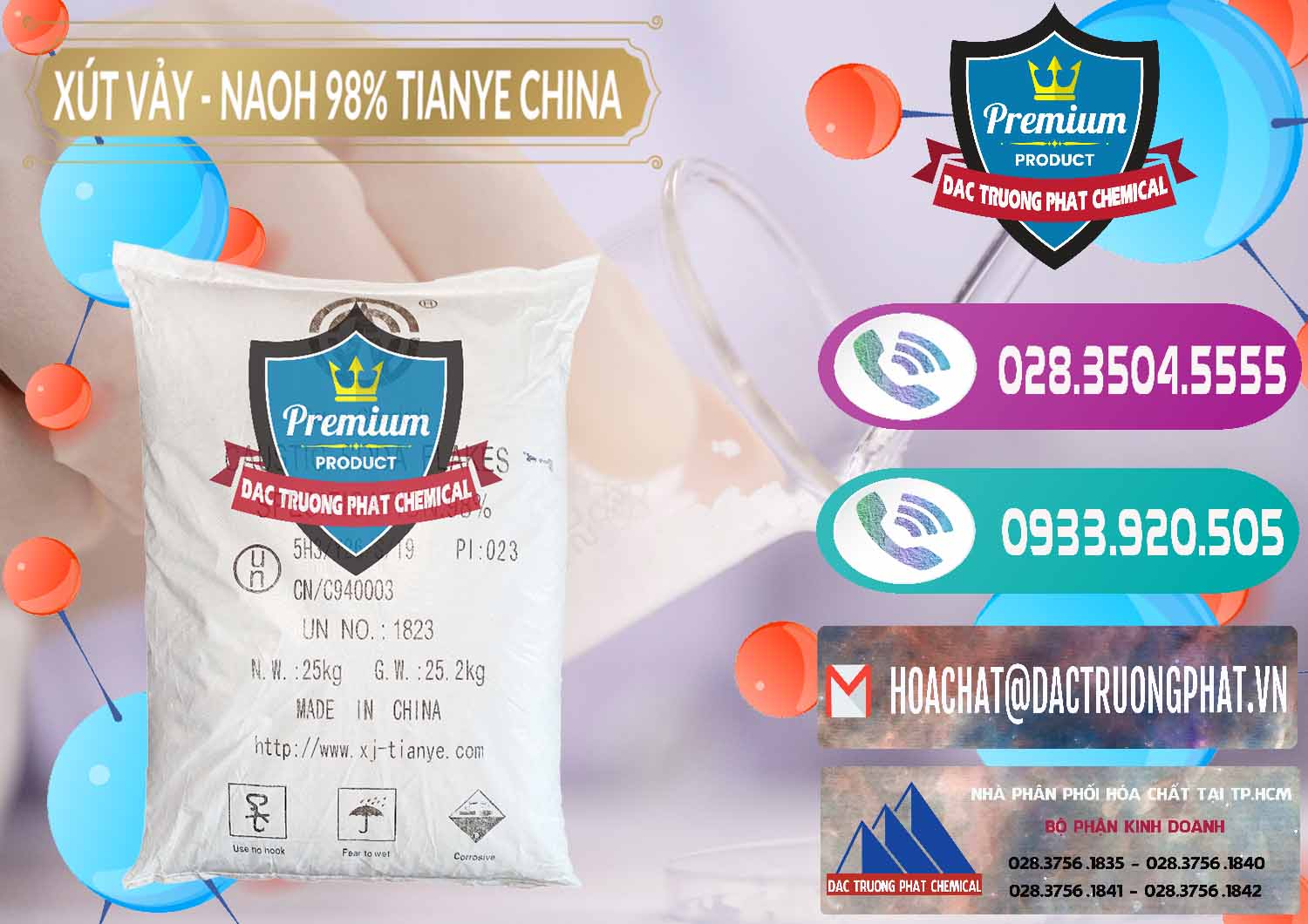 Nhà phân phối _ bán Xút Vảy - NaOH Vảy 98% Tianye Trung Quốc China - 0177 - Cty chuyên phân phối và kinh doanh hóa chất tại TP.HCM - hoachatxulynuoc.com