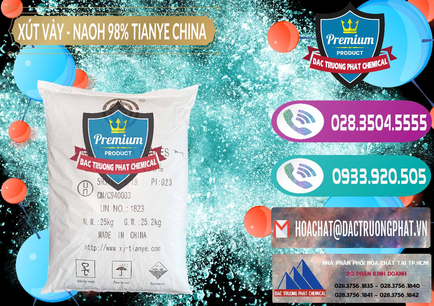 Nơi chuyên phân phối - bán Xút Vảy - NaOH Vảy 98% Tianye Trung Quốc China - 0177 - Chuyên phân phối _ cung cấp hóa chất tại TP.HCM - hoachatxulynuoc.com