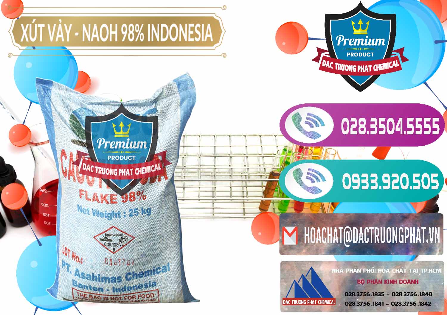 Nơi cung cấp - bán Xút Vảy - NaOH Vảy 98% ASC Indonesia - 0172 - Cty kinh doanh _ cung cấp hóa chất tại TP.HCM - hoachatxulynuoc.com