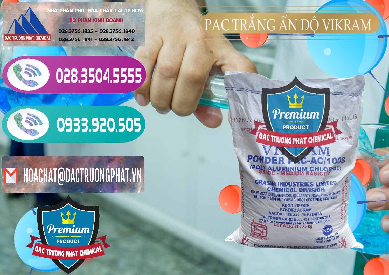 Đơn vị nhập khẩu và bán PAC - Polyaluminium Chloride Ấn Độ India Vikram - 0120 - Công ty chuyên bán và phân phối hóa chất tại TP.HCM - hoachatxulynuoc.com