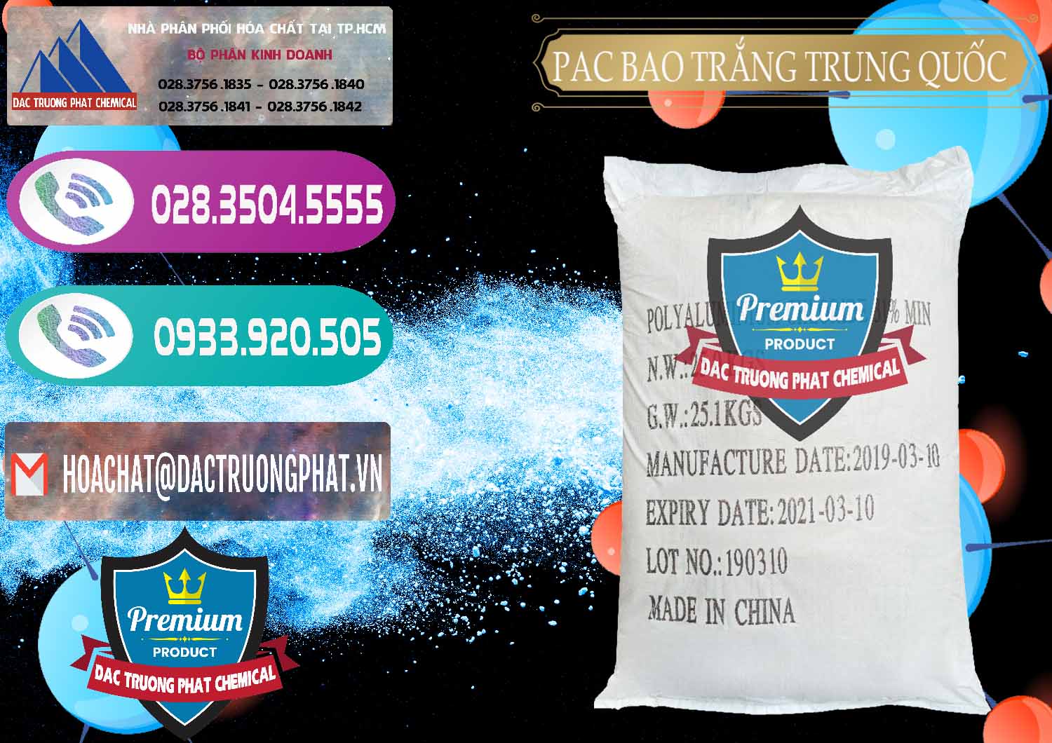 Chuyên cung cấp - bán PAC - Polyaluminium Chloride Bao Trắng Trung Quốc China - 0108 - Đơn vị kinh doanh và phân phối hóa chất tại TP.HCM - hoachatxulynuoc.com