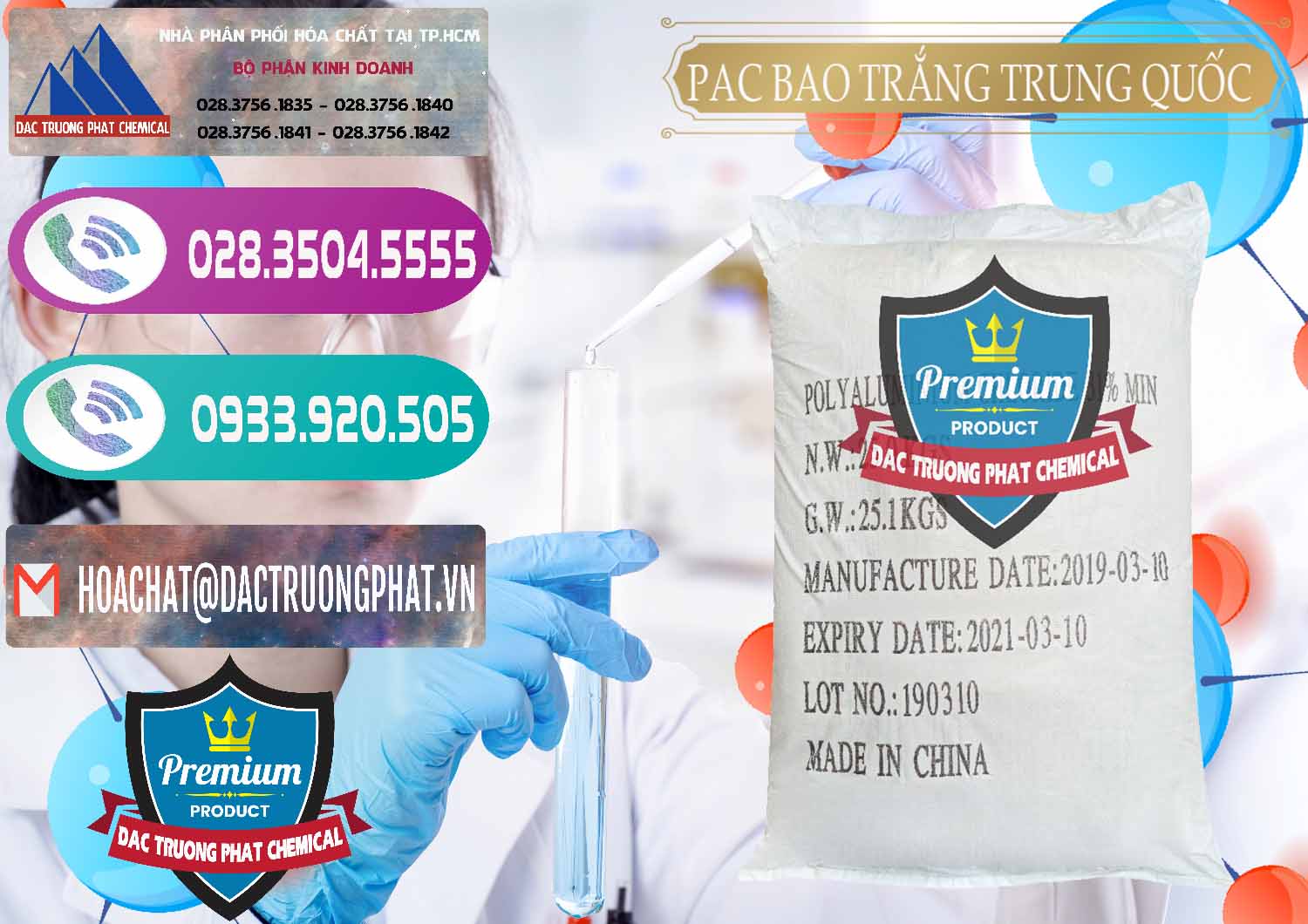 Nơi nhập khẩu ( bán ) PAC - Polyaluminium Chloride Bao Trắng Trung Quốc China - 0108 - Nơi chuyên cung ứng ( phân phối ) hóa chất tại TP.HCM - hoachatxulynuoc.com