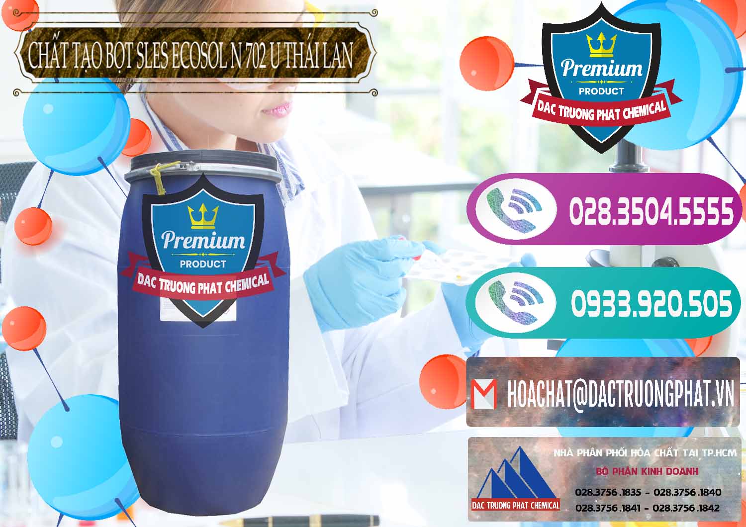 Chuyên bán _ cung ứng Chất Tạo Bọt Sles - Sodium Lauryl Ether Sulphate Ecosol N 702 U Thái Lan - 0254 - Chuyên nhập khẩu và phân phối hóa chất tại TP.HCM - hoachatxulynuoc.com