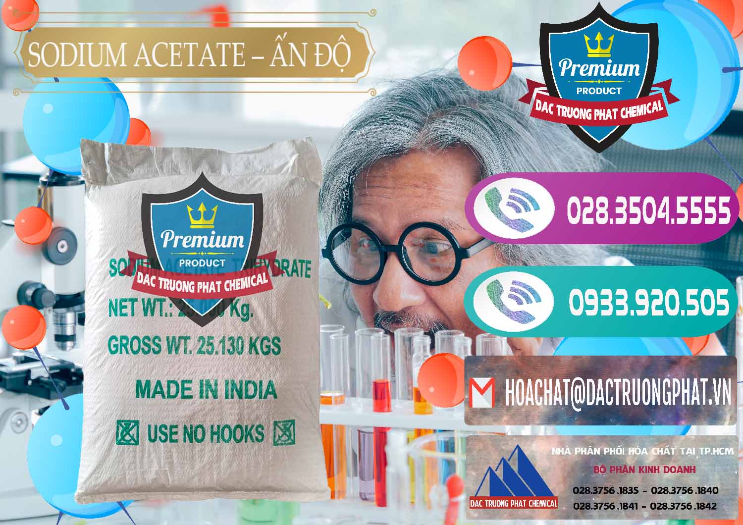 Chuyên bán ( phân phối ) Sodium Acetate - Natri Acetate Ấn Độ India - 0133 - Nơi chuyên phân phối ( bán ) hóa chất tại TP.HCM - hoachatxulynuoc.com