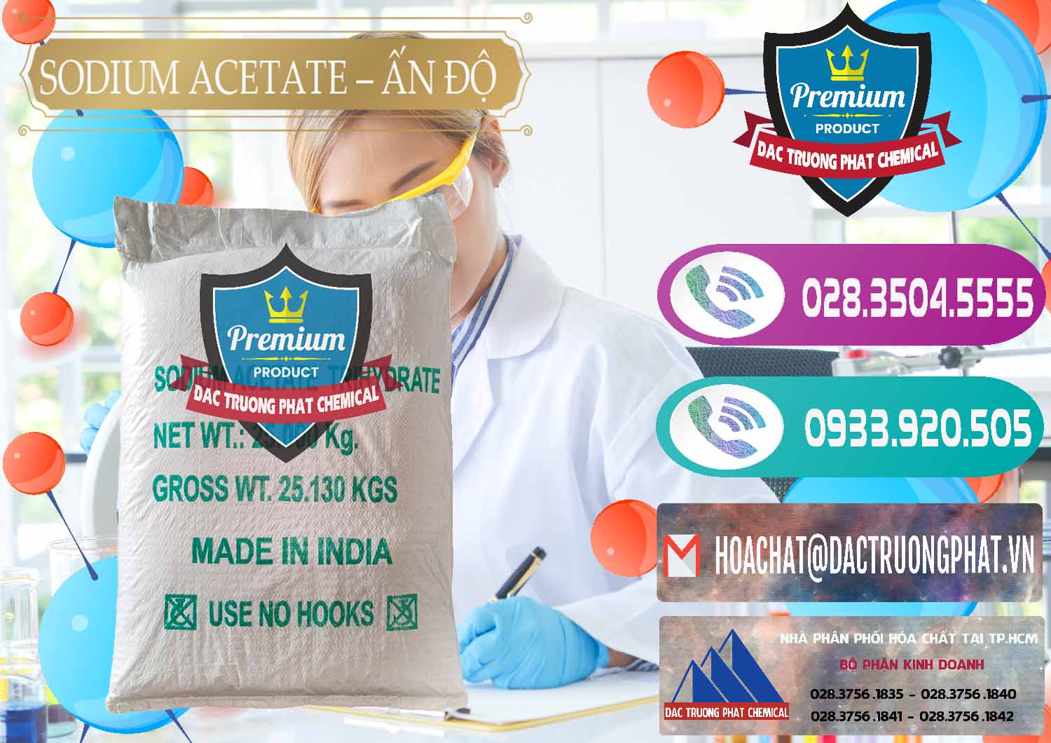 Đơn vị nhập khẩu và bán Sodium Acetate - Natri Acetate Ấn Độ India - 0133 - Nhà phân phối & nhập khẩu hóa chất tại TP.HCM - hoachatxulynuoc.com