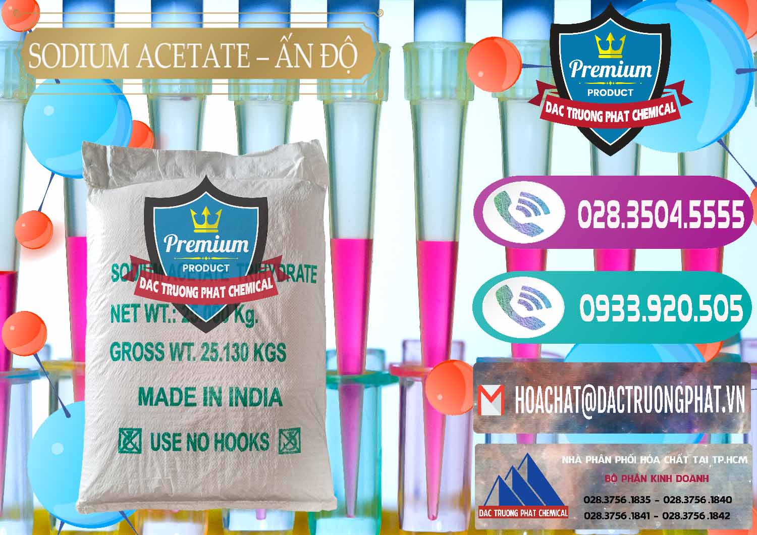 Cty chuyên bán _ phân phối Sodium Acetate - Natri Acetate Ấn Độ India - 0133 - Cty kinh doanh & phân phối hóa chất tại TP.HCM - hoachatxulynuoc.com