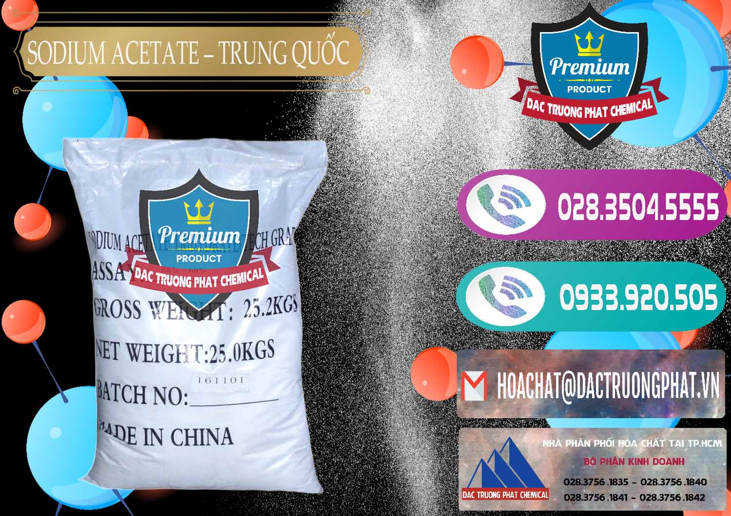 Công ty chuyên bán ( phân phối ) Sodium Acetate - Natri Acetate Trung Quốc China - 0134 - Cty cung cấp ( phân phối ) hóa chất tại TP.HCM - hoachatxulynuoc.com