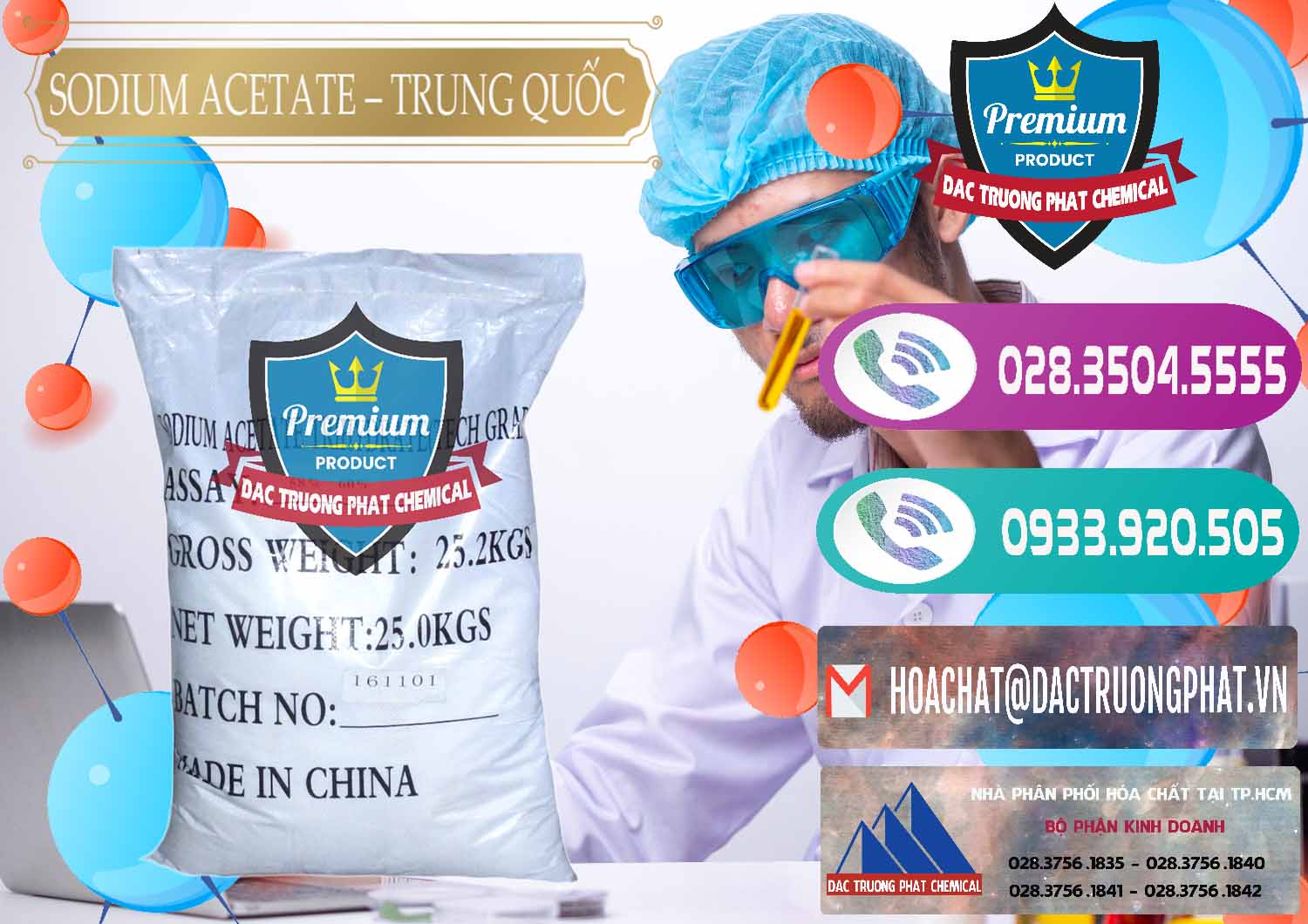 Cty chuyên phân phối - bán Sodium Acetate - Natri Acetate Trung Quốc China - 0134 - Cty bán ( phân phối ) hóa chất tại TP.HCM - hoachatxulynuoc.com