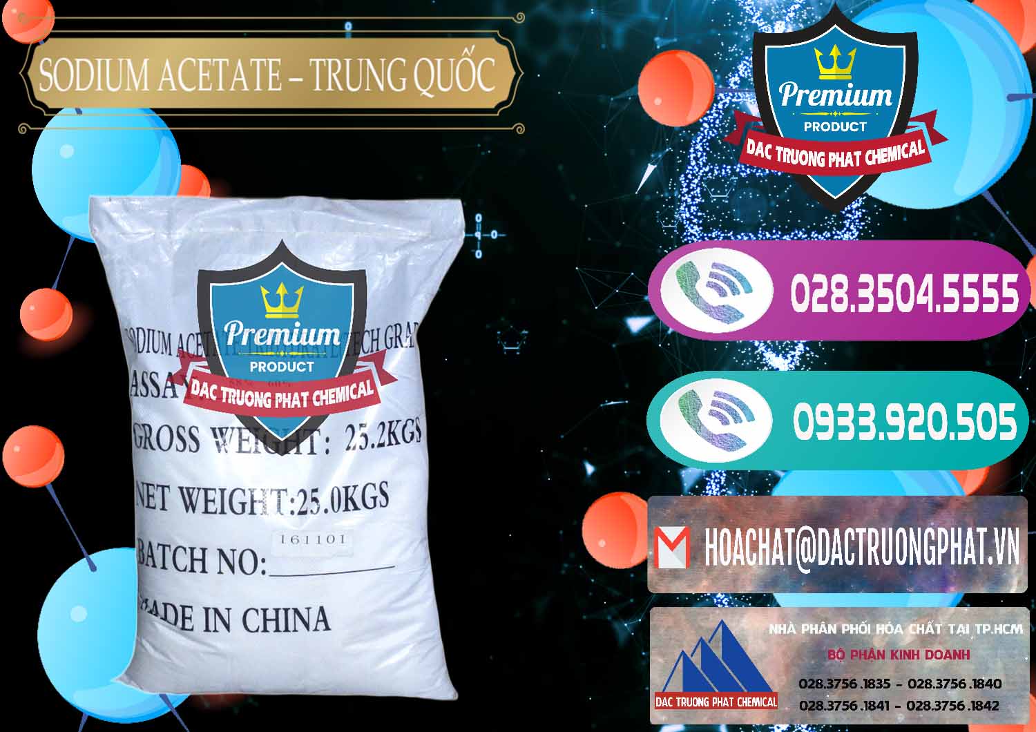 Kinh doanh - bán Sodium Acetate - Natri Acetate Trung Quốc China - 0134 - Đơn vị chuyên nhập khẩu và phân phối hóa chất tại TP.HCM - hoachatxulynuoc.com