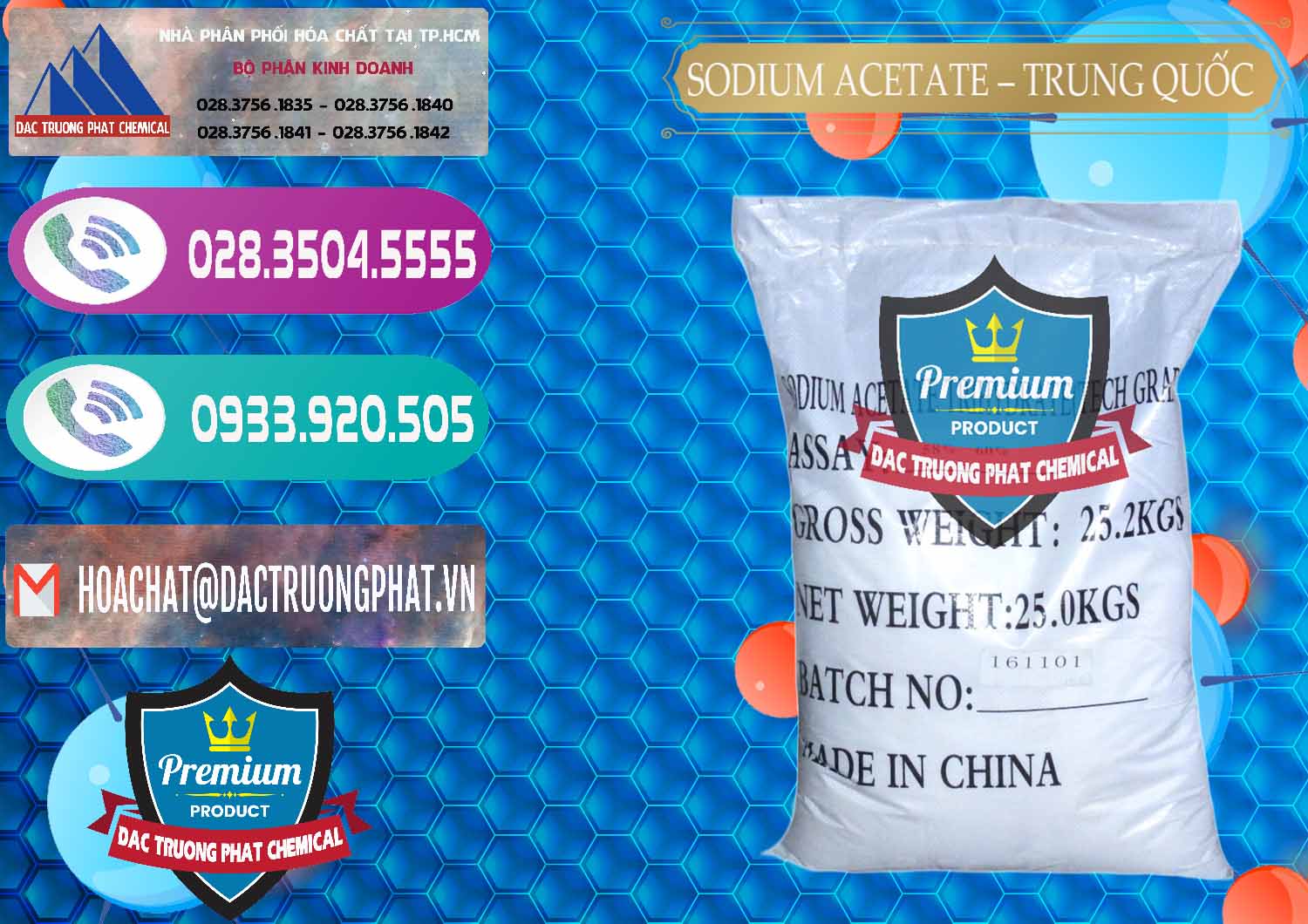 Phân phối ( bán ) Sodium Acetate - Natri Acetate Trung Quốc China - 0134 - Chuyên cung cấp ( nhập khẩu ) hóa chất tại TP.HCM - hoachatxulynuoc.com