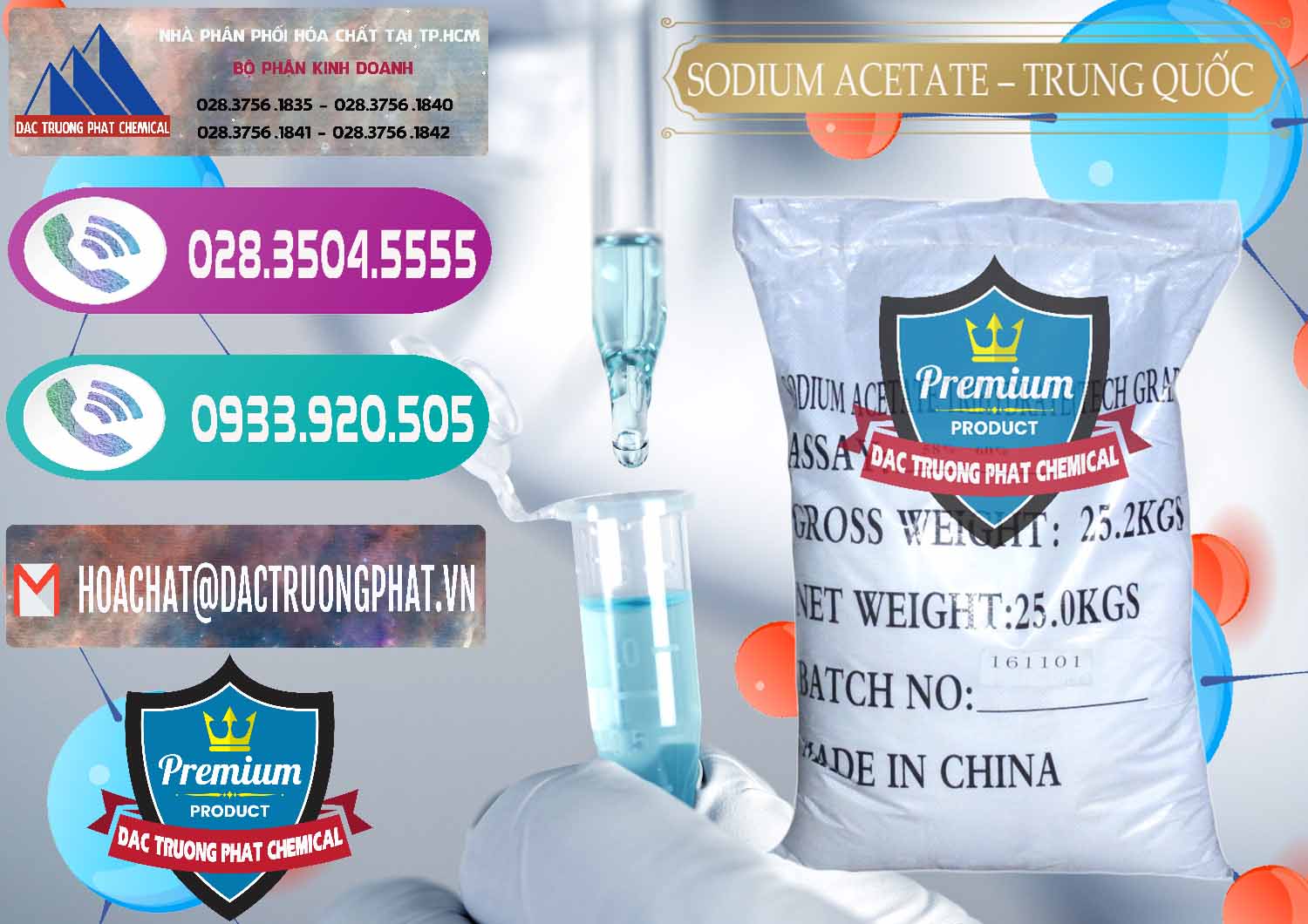 Đơn vị bán và cung ứng Sodium Acetate - Natri Acetate Trung Quốc China - 0134 - Chuyên kinh doanh và phân phối hóa chất tại TP.HCM - hoachatxulynuoc.com