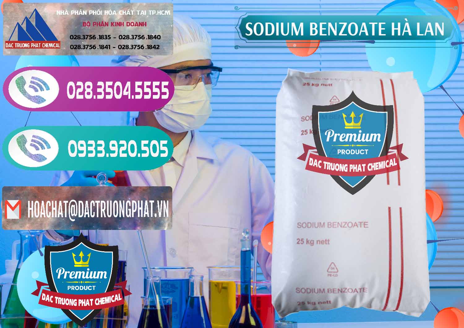 Nhà cung cấp & bán Sodium Benzoate - Mốc Bột Chữ Cam Hà Lan Netherlands - 0360 - Cty chuyên bán - cung cấp hóa chất tại TP.HCM - hoachatxulynuoc.com