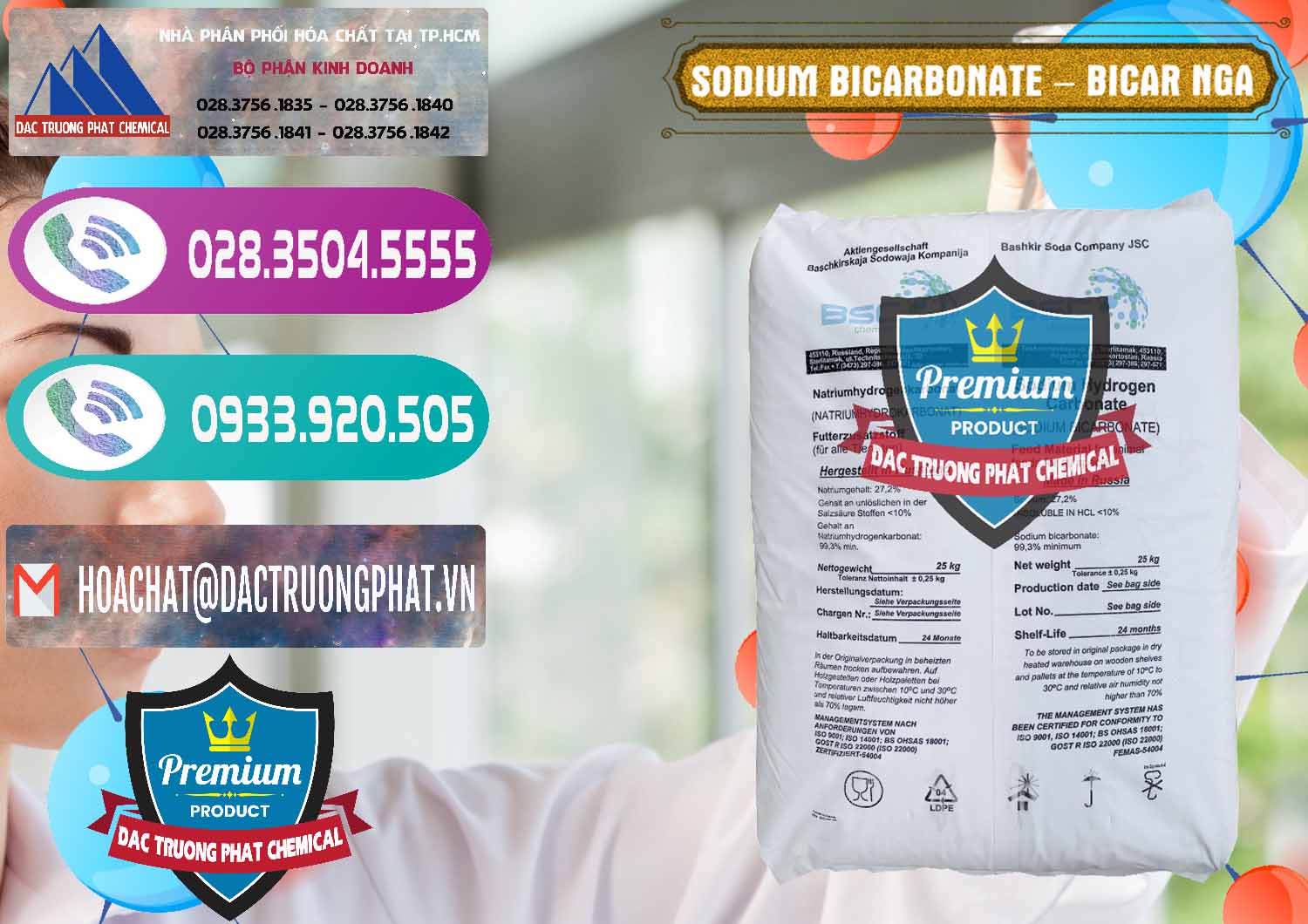 Nơi bán Sodium Bicarbonate – Bicar NaHCO3 Nga Russia - 0425 - Đơn vị chuyên phân phối ( bán ) hóa chất tại TP.HCM - hoachatxulynuoc.com