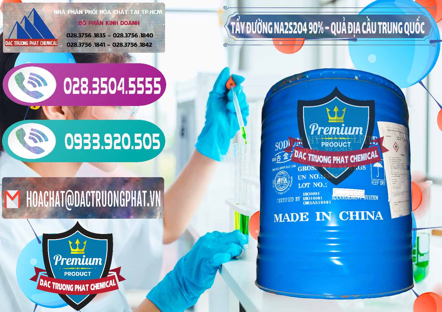Công ty chuyên bán và phân phối Tẩy Đường - NA2S2O4 Logo Quả Địa Cầu Trung Quốc China - 0159 - Cty phân phối và kinh doanh hóa chất tại TP.HCM - hoachatxulynuoc.com