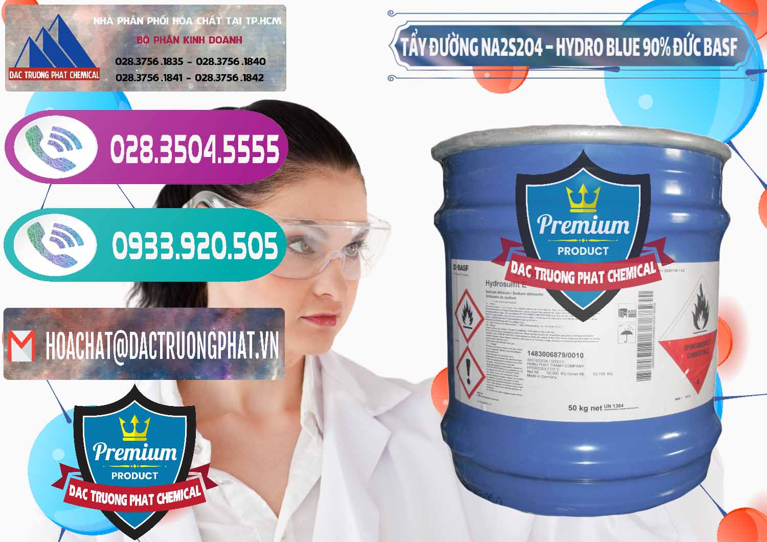 Chuyên cung ứng và bán Tẩy Đường NA2S2O4 – Hydro Blue 90% Thùng Lùn BASF Đức Germany - 0157 - Đơn vị chuyên cung cấp & bán hóa chất tại TP.HCM - hoachatxulynuoc.com