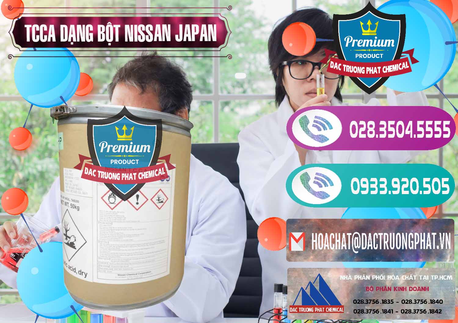 Cty cung cấp - bán TCCA - Acid Trichloroisocyanuric 90% Dạng Bột Nissan Nhật Bản Japan - 0375 - Đơn vị chuyên phân phối - bán hóa chất tại TP.HCM - hoachatxulynuoc.com