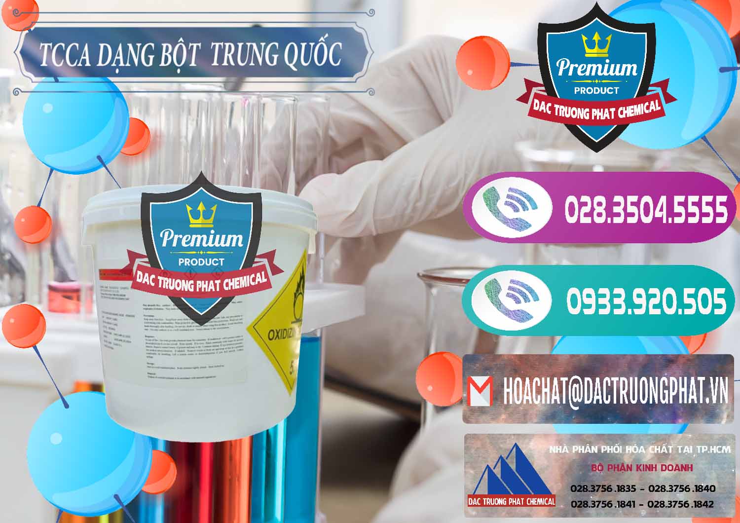 Cty chuyên nhập khẩu _ bán TCCA - Acid Trichloroisocyanuric Dạng Bột Thùng 5kg Trung Quốc China - 0378 - Chuyên phân phối - nhập khẩu hóa chất tại TP.HCM - hoachatxulynuoc.com