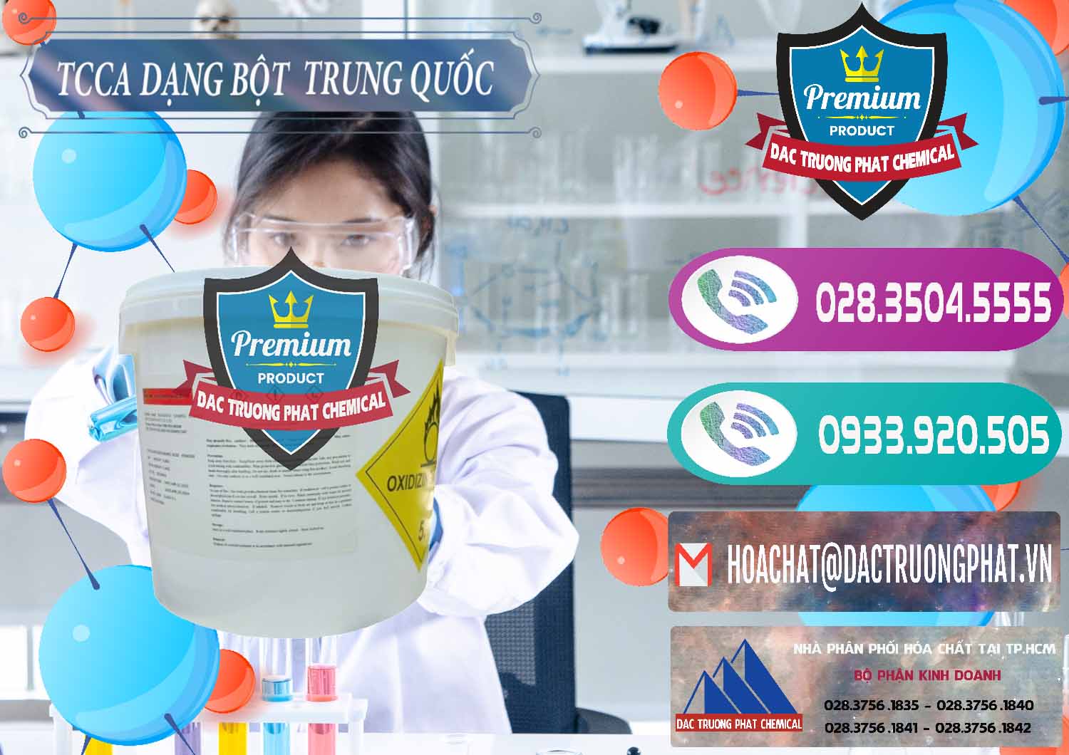 Cty chuyên cung cấp _ bán TCCA - Acid Trichloroisocyanuric Dạng Bột Thùng 5kg Trung Quốc China - 0378 - Nhà nhập khẩu _ cung cấp hóa chất tại TP.HCM - hoachatxulynuoc.com