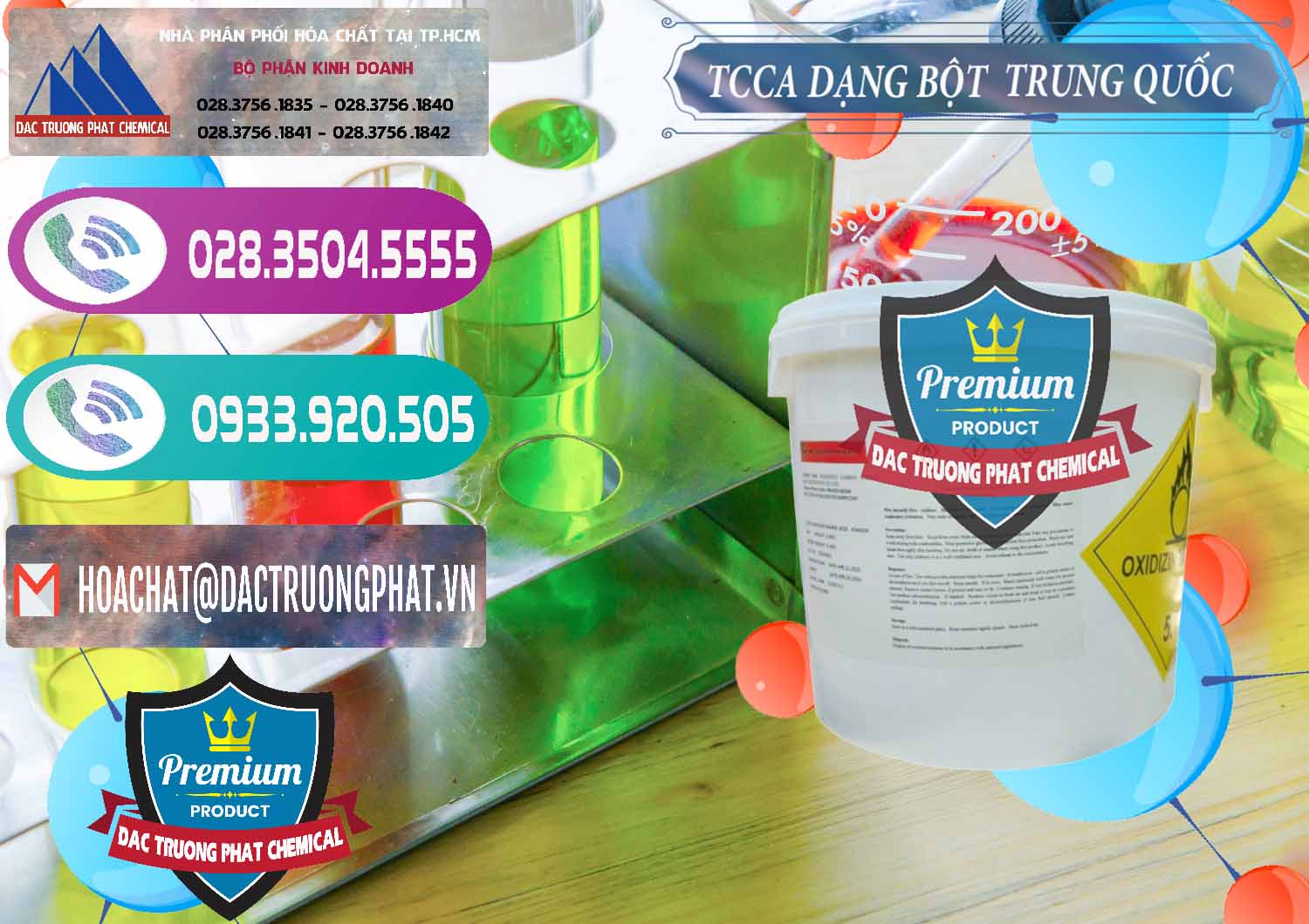 Chuyên phân phối & bán TCCA - Acid Trichloroisocyanuric Dạng Bột Thùng 5kg Trung Quốc China - 0378 - Công ty chuyên phân phối và nhập khẩu hóa chất tại TP.HCM - hoachatxulynuoc.com