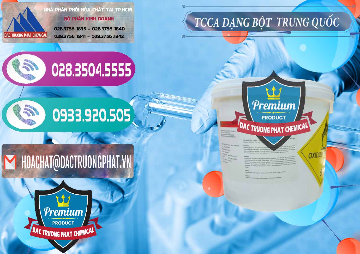 Nhà nhập khẩu - bán TCCA - Acid Trichloroisocyanuric Dạng Bột Thùng 5kg Trung Quốc China - 0378 - Nơi cung cấp & phân phối hóa chất tại TP.HCM - hoachatxulynuoc.com