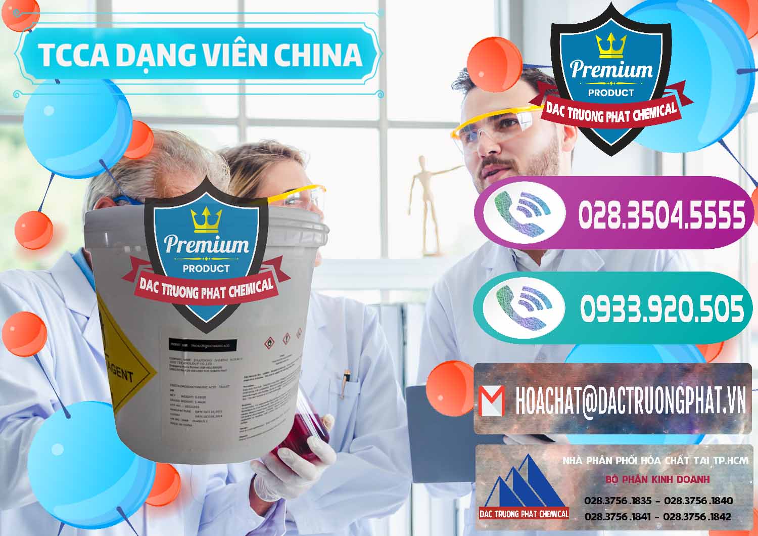 Chuyên kinh doanh & bán TCCA - Acid Trichloroisocyanuric Dạng Viên Thùng 5kg Trung Quốc China - 0379 - Công ty chuyên phân phối _ cung ứng hóa chất tại TP.HCM - hoachatxulynuoc.com