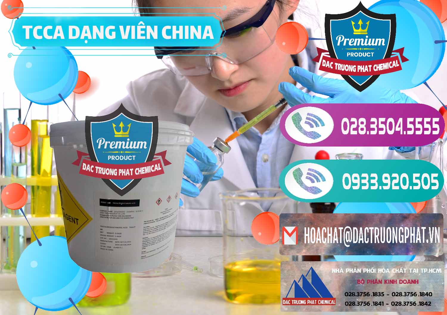 Đơn vị chuyên bán ( cung ứng ) TCCA - Acid Trichloroisocyanuric Dạng Viên Thùng 5kg Trung Quốc China - 0379 - Công ty phân phối _ nhập khẩu hóa chất tại TP.HCM - hoachatxulynuoc.com