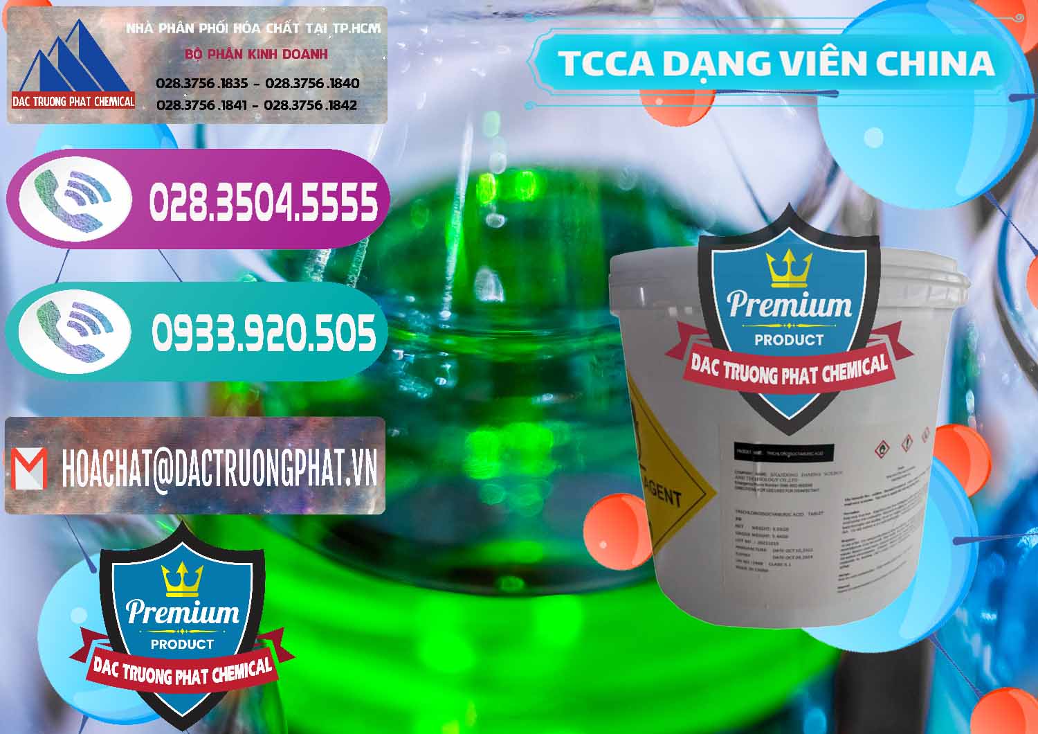 Nơi chuyên bán - cung ứng TCCA - Acid Trichloroisocyanuric Dạng Viên Thùng 5kg Trung Quốc China - 0379 - Công ty bán & cung cấp hóa chất tại TP.HCM - hoachatxulynuoc.com