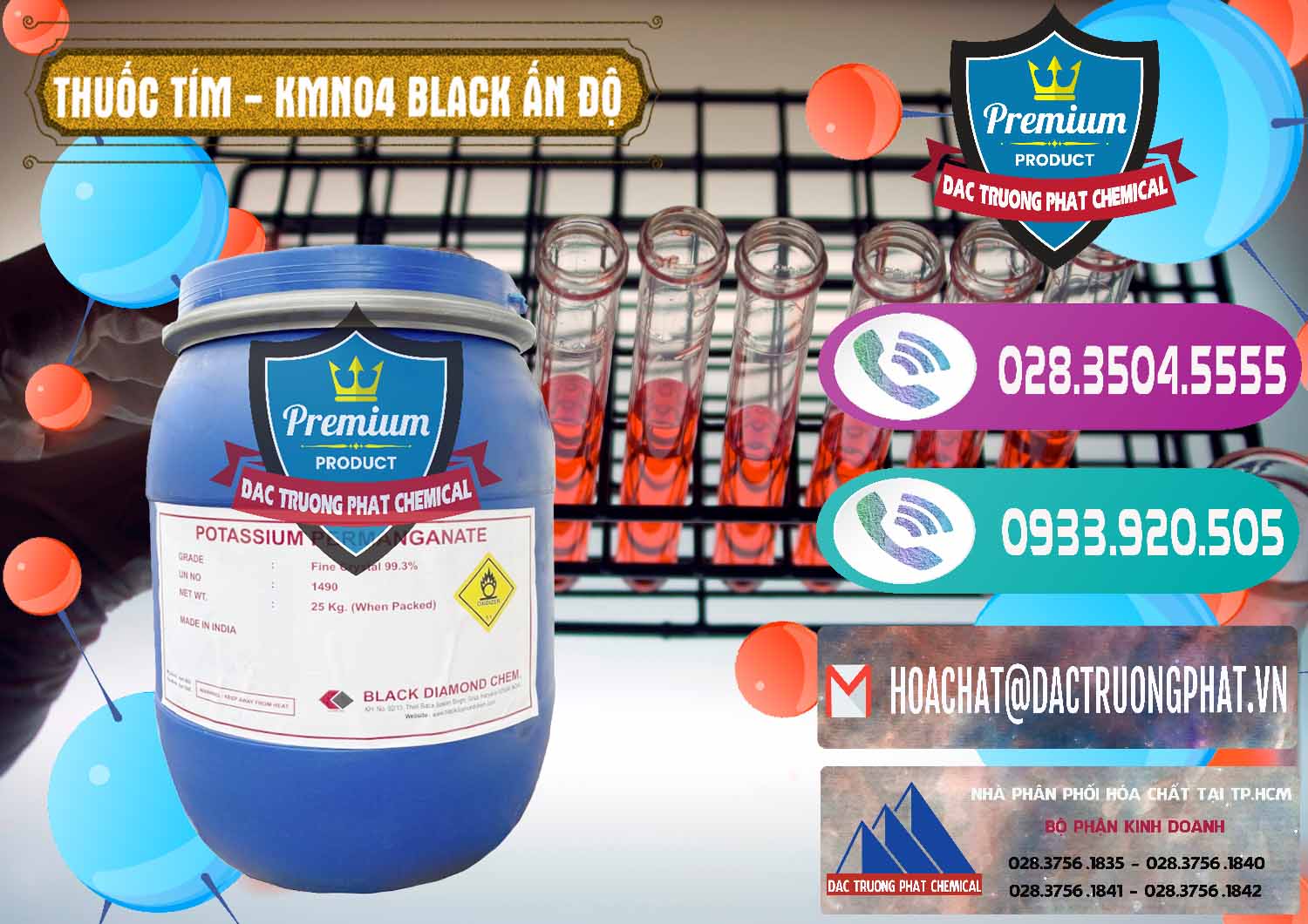 Nhà nhập khẩu ( bán ) Thuốc Tím - KMNO4 Black Diamond Ấn Độ India - 0414 - Nhà phân phối - kinh doanh hóa chất tại TP.HCM - hoachatxulynuoc.com