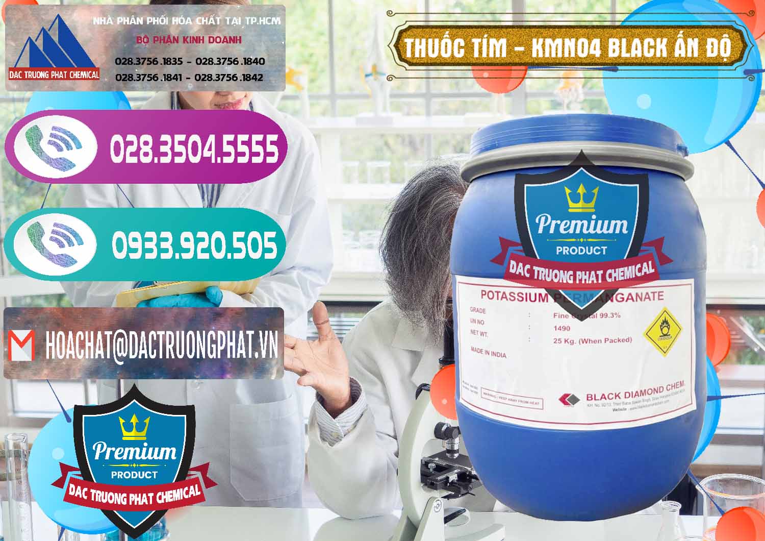 Đơn vị nhập khẩu ( bán ) Thuốc Tím - KMNO4 Black Diamond Ấn Độ India - 0414 - Cty cung cấp _ phân phối hóa chất tại TP.HCM - hoachatxulynuoc.com