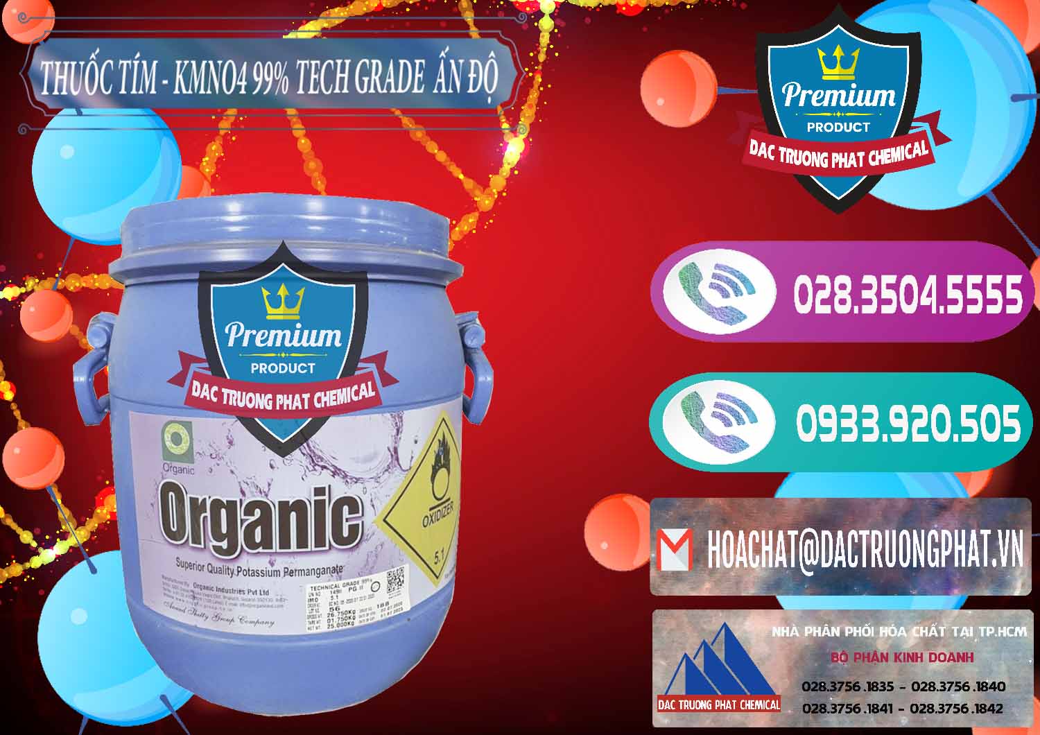 Nơi bán và cung cấp Thuốc Tím - KMNO4 99% Organic Group Ấn Độ India - 0250 - Công ty chuyên nhập khẩu _ cung cấp hóa chất tại TP.HCM - hoachatxulynuoc.com