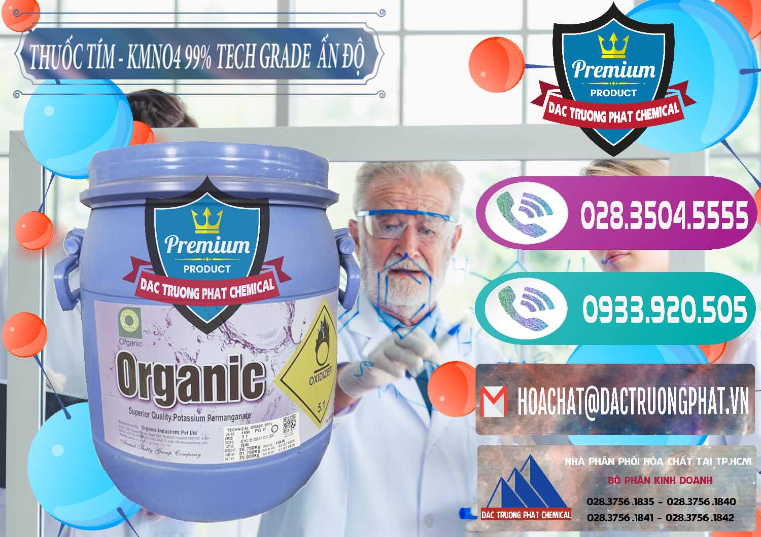 Chuyên bán và phân phối Thuốc Tím - KMNO4 99% Organic Group Ấn Độ India - 0250 - Cty phân phối - cung cấp hóa chất tại TP.HCM - hoachatxulynuoc.com