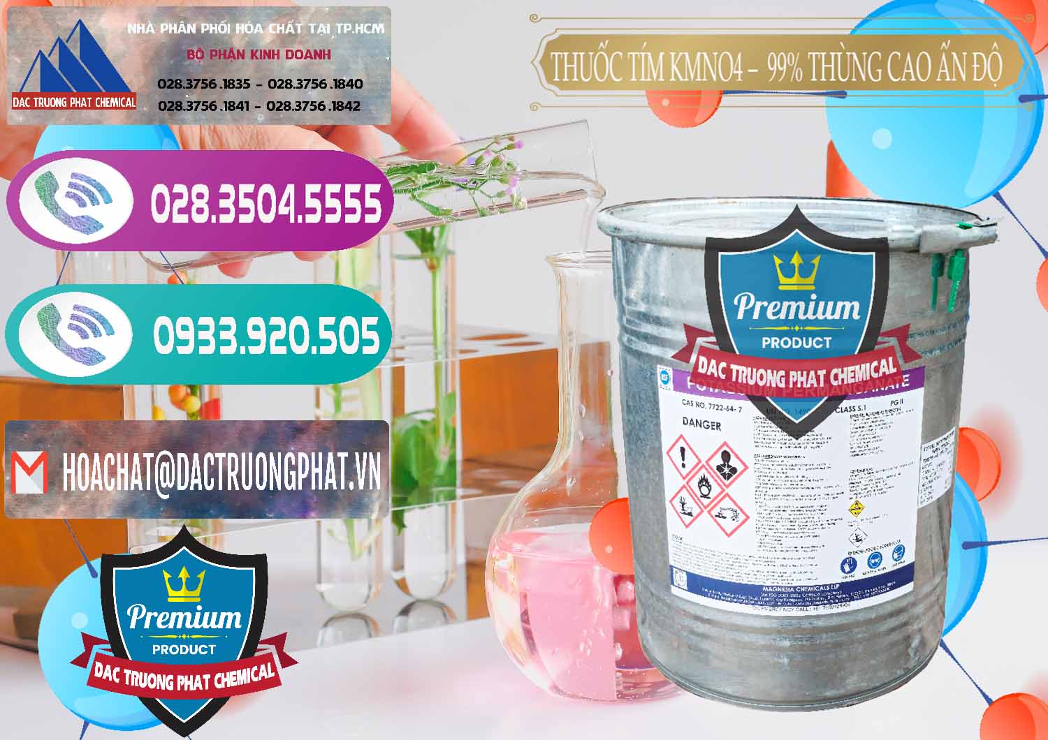 Công ty chuyên bán ( phân phối ) Thuốc Tím - KMNO4 Thùng Cao 99% Magnesia Chemicals Ấn Độ India - 0164 - Nơi chuyên kinh doanh & cung cấp hóa chất tại TP.HCM - hoachatxulynuoc.com