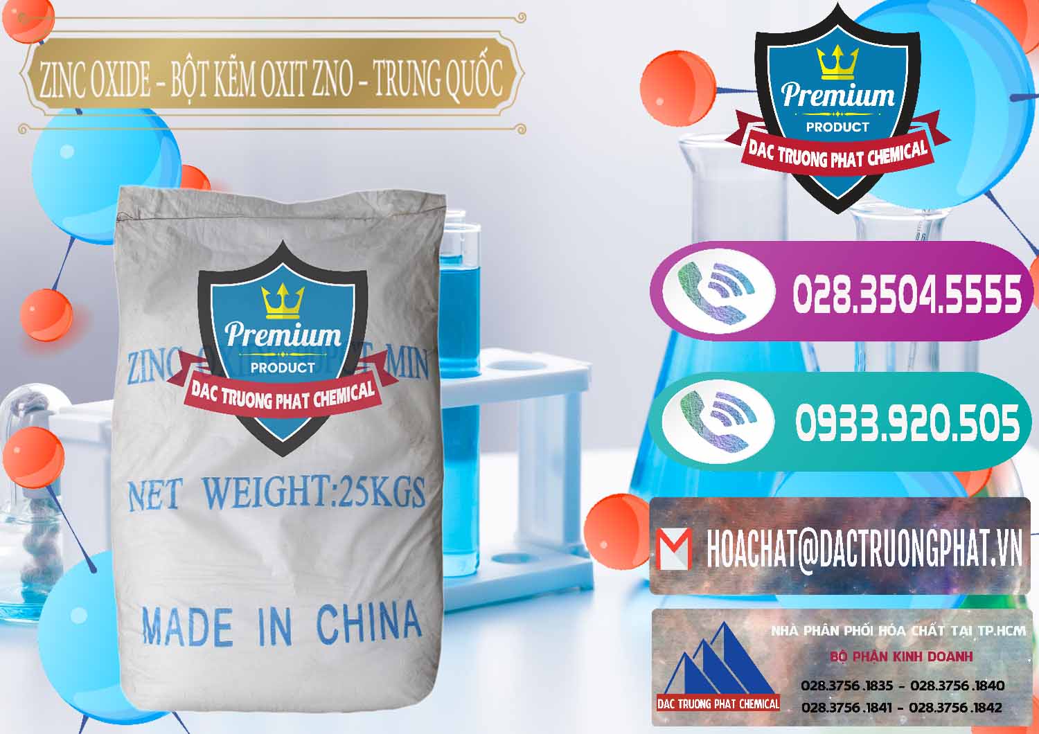 Nơi chuyên bán ( phân phối ) Zinc Oxide - Bột Kẽm Oxit ZNO Trung Quốc China - 0182 - Cty nhập khẩu và phân phối hóa chất tại TP.HCM - hoachatxulynuoc.com