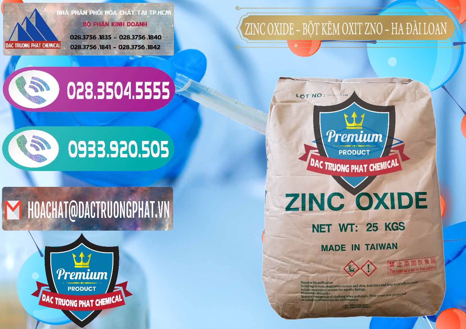 Nơi chuyên kinh doanh & bán Zinc Oxide - Bột Kẽm Oxit ZNO HA Đài Loan Taiwan - 0180 - Cty cung cấp & kinh doanh hóa chất tại TP.HCM - hoachatxulynuoc.com