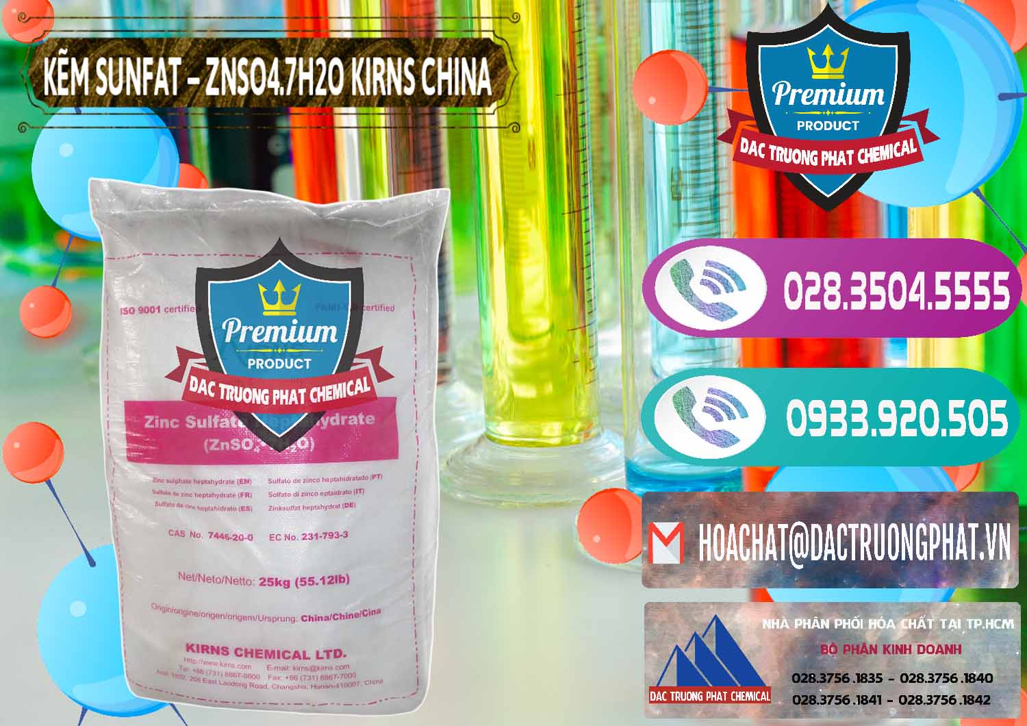 Bán _ cung cấp Kẽm Sunfat – ZNSO4.7H2O Kirns Trung Quốc China - 0089 - Cty chuyên cung cấp ( kinh doanh ) hóa chất tại TP.HCM - hoachatxulynuoc.com