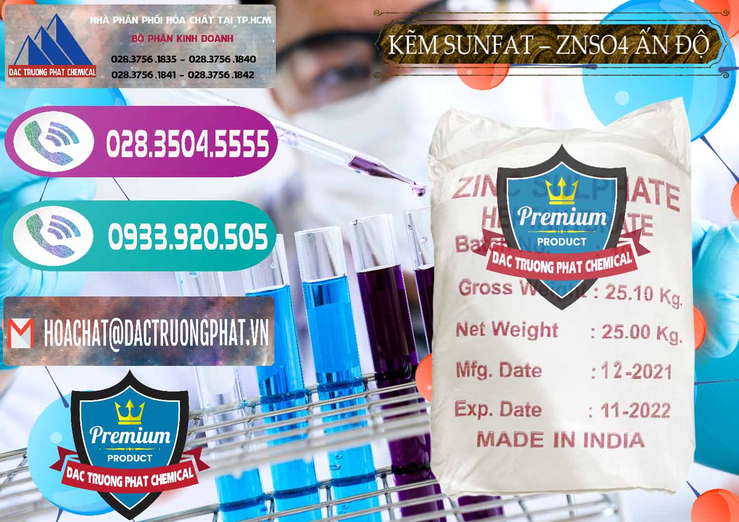 Đơn vị nhập khẩu & bán Kẽm Sunfat – ZNSO4.7H2O Ấn Độ India - 0417 - Nhà cung cấp & phân phối hóa chất tại TP.HCM - hoachatxulynuoc.com