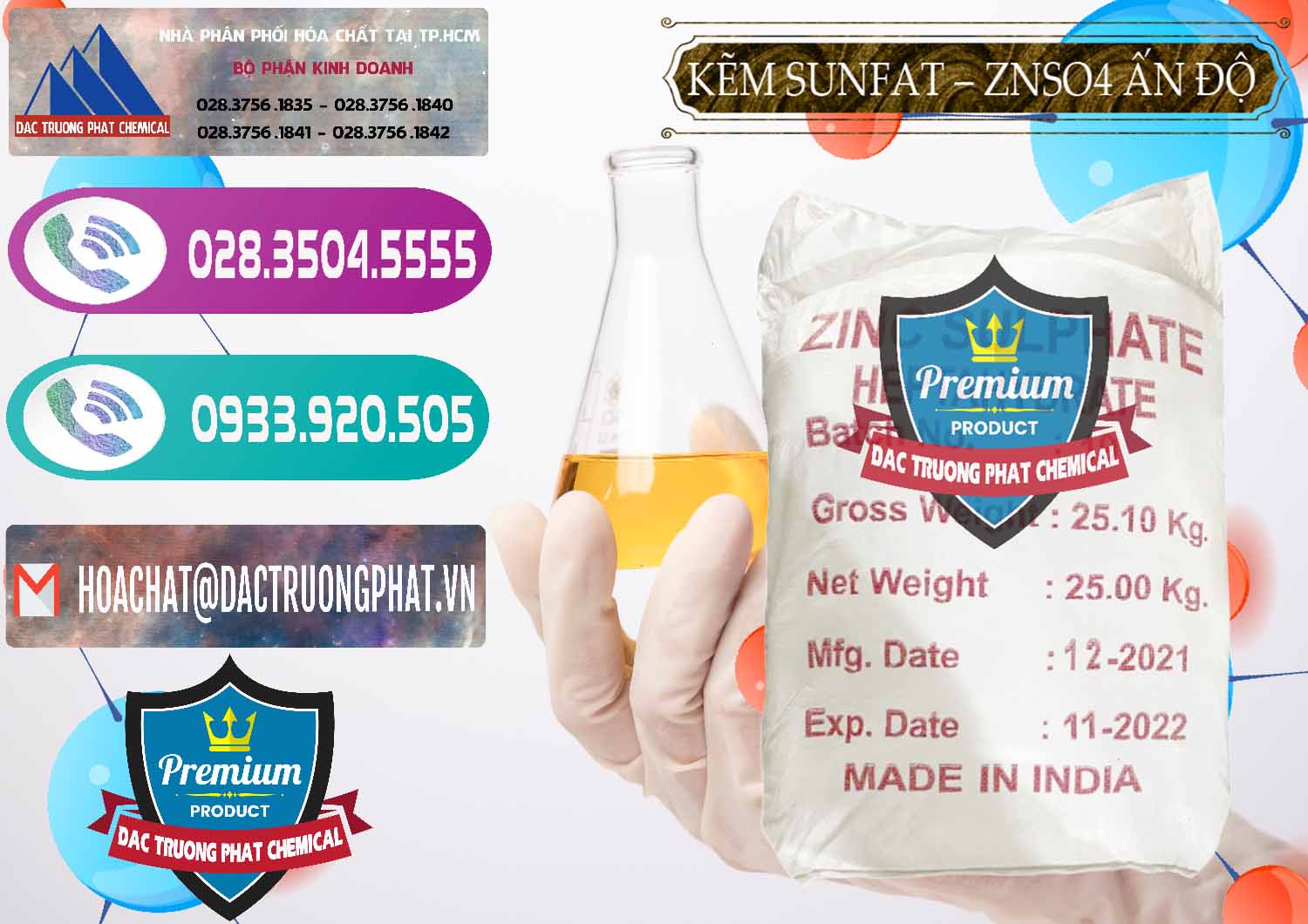 Công ty chuyên phân phối và bán Kẽm Sunfat – ZNSO4.7H2O Ấn Độ India - 0417 - Cty chuyên kinh doanh ( cung cấp ) hóa chất tại TP.HCM - hoachatxulynuoc.com