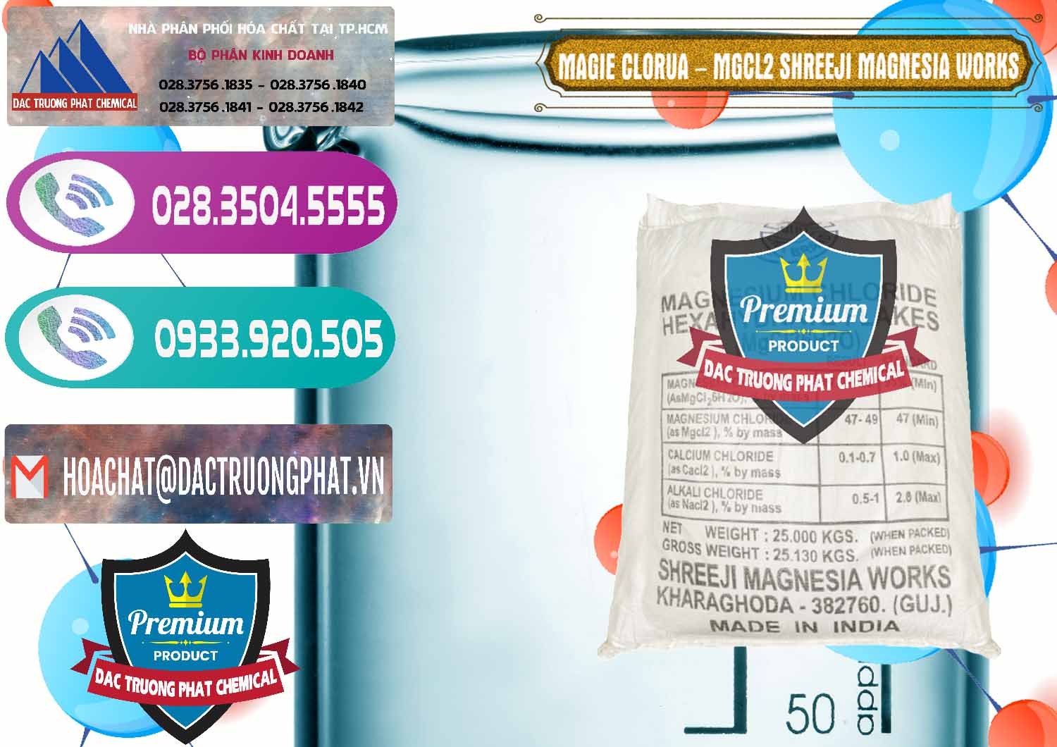 Chuyên bán - cung ứng Magie Clorua – MGCL2 Dạng Vảy Shreeji Magnesia Works Ấn Độ India - 0285 - Phân phối - kinh doanh hóa chất tại TP.HCM - hoachatxulynuoc.com